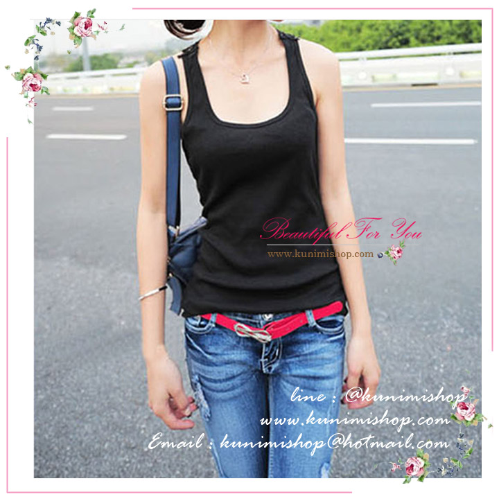 เสื้อกล้าม เสื้อซับใน ด้านหลังตกด้วยผ้าลูกไม้ เนื้อผ้ามีความยืดหยุ่นตามรูปร่างคะ รอบอกไม่เกิน 36 นิ้ว มี 2 สี ขาว , ดำ 