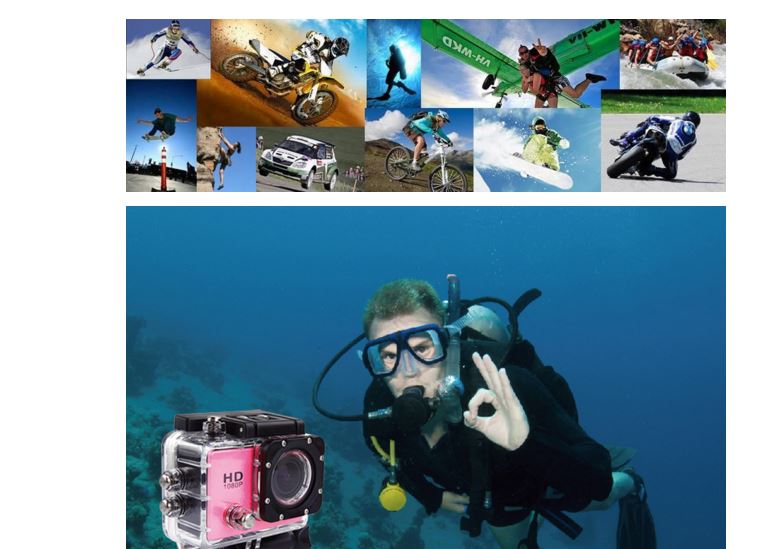 กล้องติดหมวก Action Camera สีเงิน