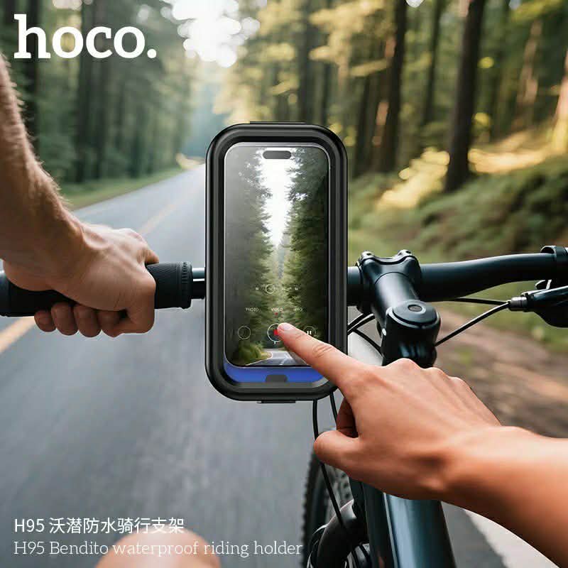 Hoco H95 Bendito Riding Phone Holder อุปกรณ์กันน้ำสำหรับมือถือติดตั้งกับแฮนด์จักรยานหรือมอเตอร์ไซค์