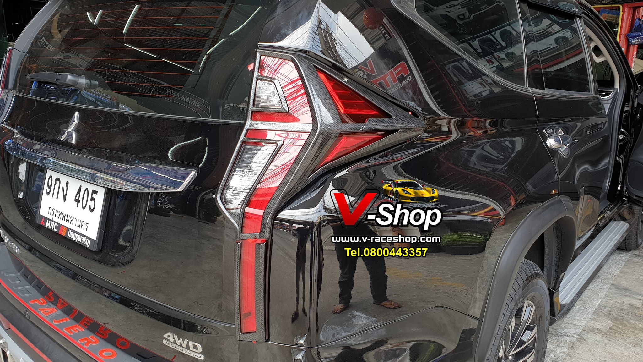 Pajero 2020 ครอบไฟท้ายเคฟล่า