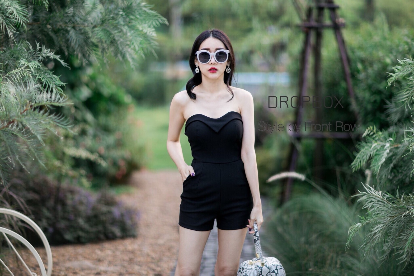 เสื้อผ้าเกาหลี พร้อมส่ง จั้มสูทเกาะ ขาสั้น