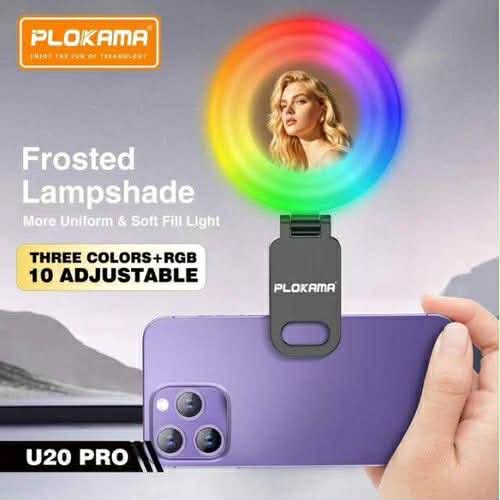 Plokama U20 PRO RGB Phone Clip LED Selfie Ring Light ไฟเซลฟี่ติดมือถือเปลี่ยนสีได้หลายสี