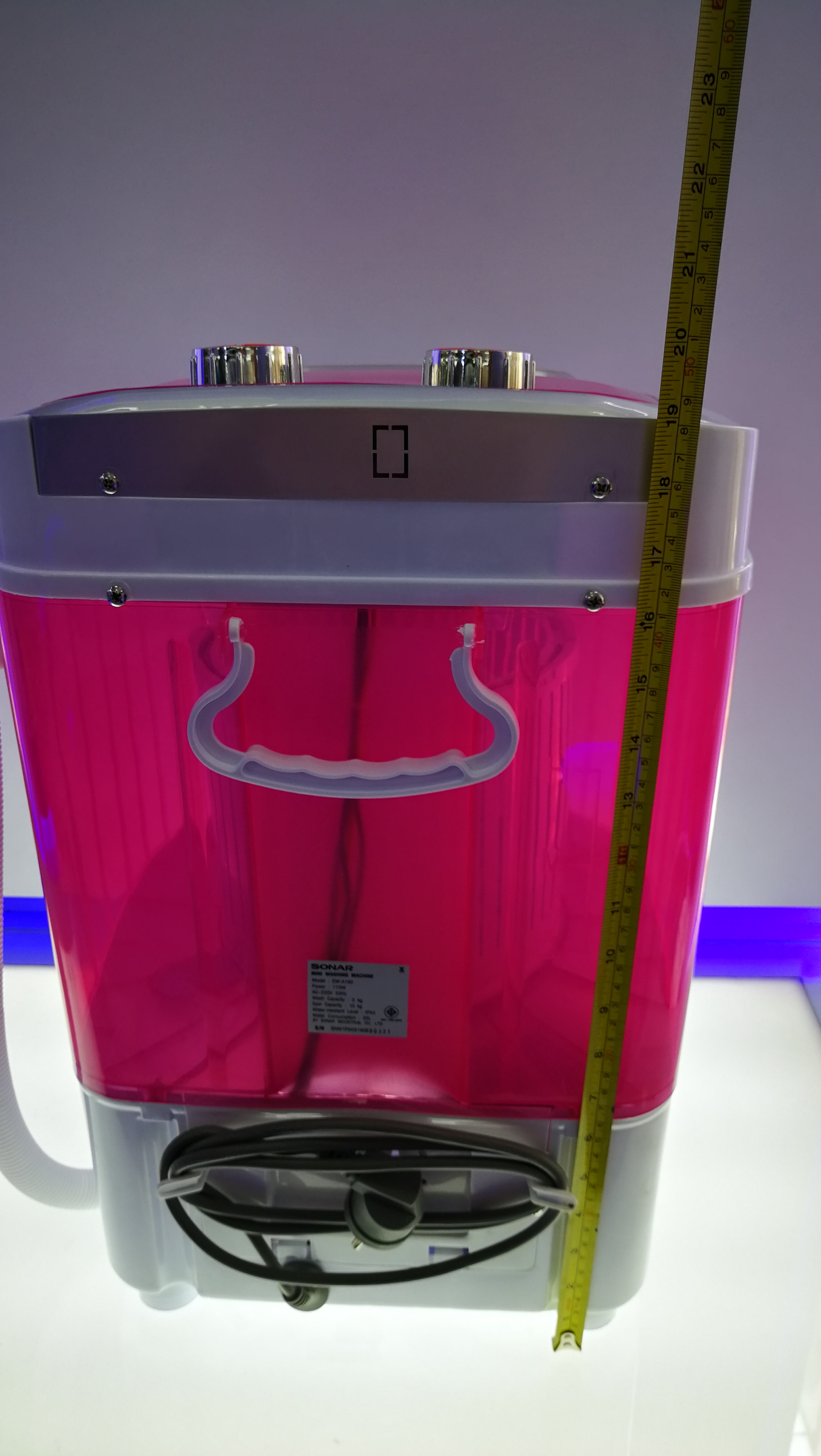 Sonar เครื่องซักผ้ามินิขนาดเล็ก 1 ถังฝาบน ปั่นแห้งในตัว 2in1 ความจุ 3.0 กก. รุ่น EW-A160 รับประกัน 1ปี