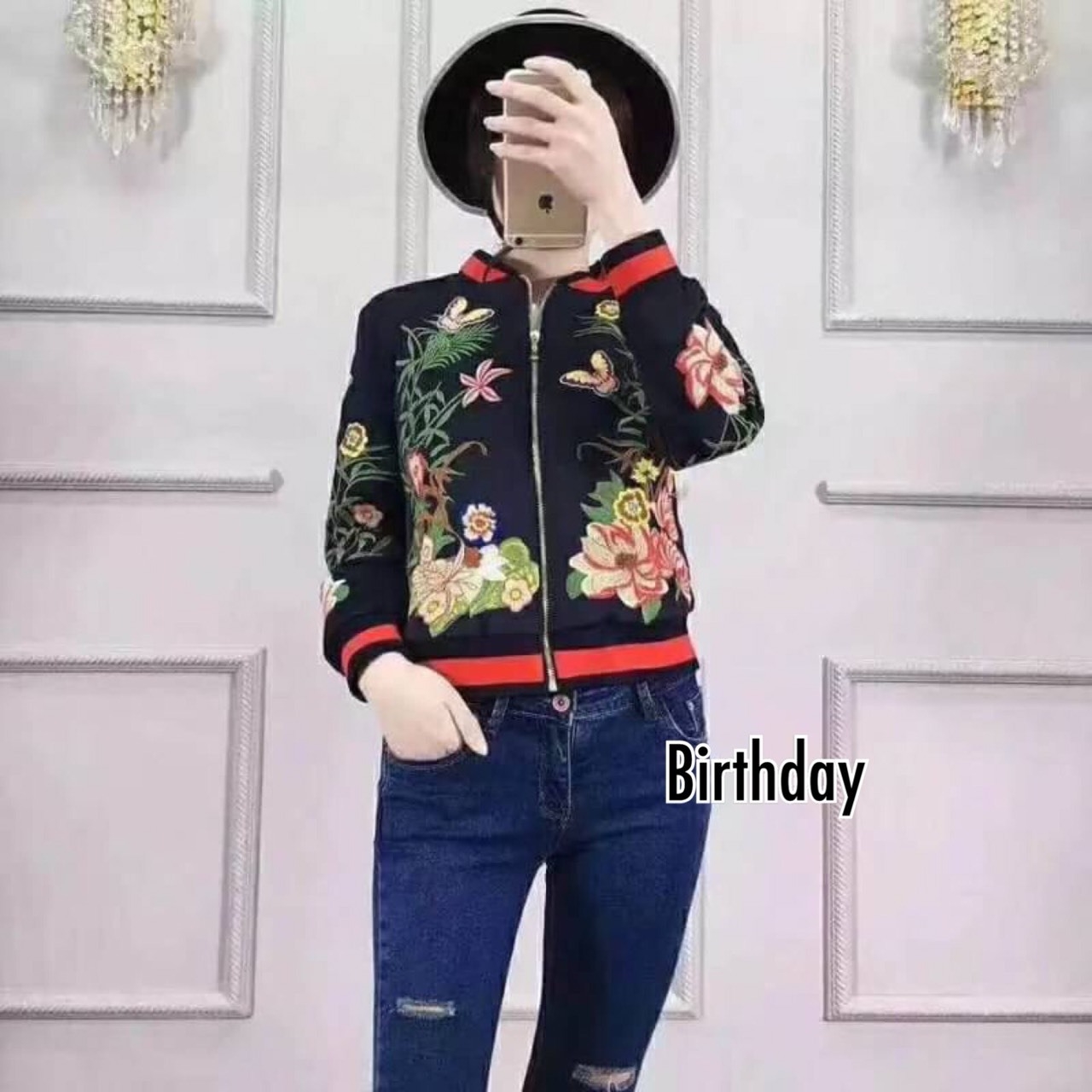 เสื้อเกาหลี พร้อมส่ง เสื้อแจ็คแกตผ้าซาตินเนื้อดี