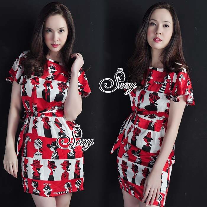 พร้อมส่ง เดรสแฟชั่น มินิเดรสเนื้อผ้าซาติน