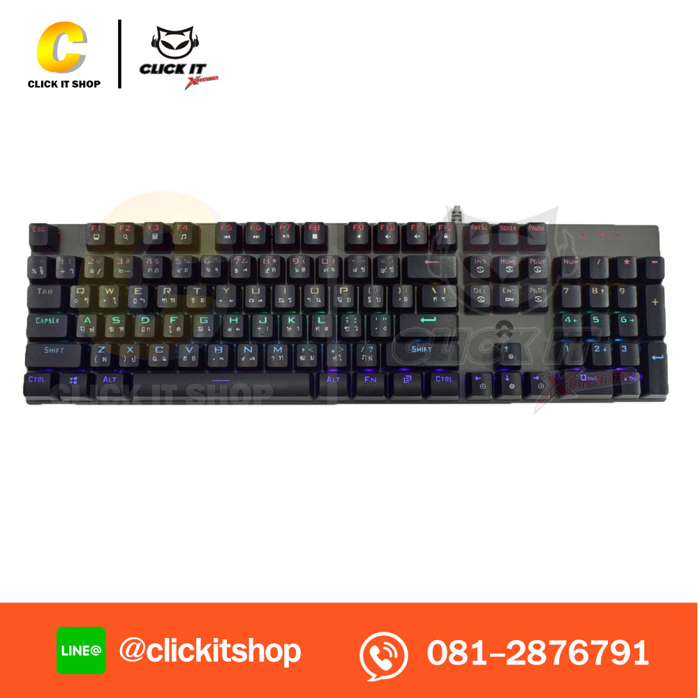 KEYBOARD USB OKER K428 (BLUE SWITCH) - BLACK