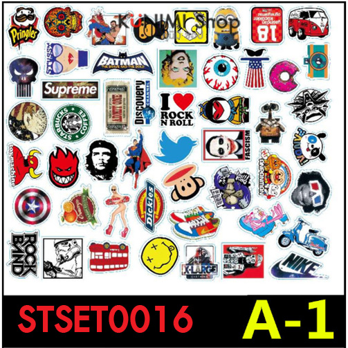 STSET016 (เซ็ต50ชิ้น) สติกเกอร์ ลายการ์ตูน กราฟิตี้ ติดรถยนต์, มอเตอร์ไซต์, จักรยาน, กระเป๋า, ติดผนัง ของใช้ต่างๆ สติกเกอร์PVCกันน้ำ ลายสวย เก๋ น่ารัก มีสไตล์ เท่ห์ ไม่ซ้ำใคร