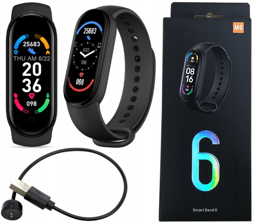 มาใหม่ นาฬิกาเพื่อสุขภาพ จอสี M6 Smart Watch Fitness Health Tracker