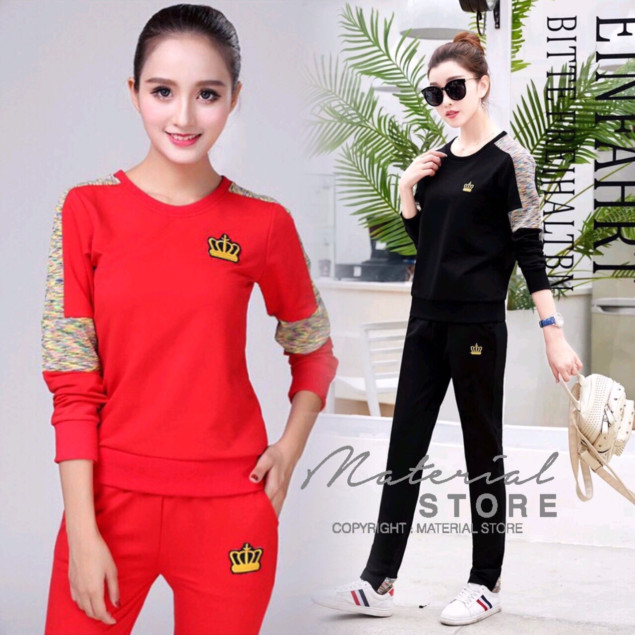 เสื้อผ้าเกาหลี พร้อมส่ง Set 2 ชิ้น Sport Princess