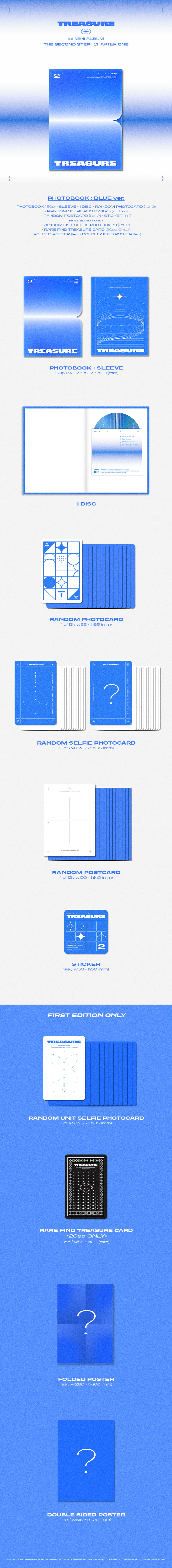 [Pre] TREASURE : 1st Mini Album - THE SECOND STEP : CHAPTER ONE (Photo Book Ver.) (Blue Ver.) +Poster