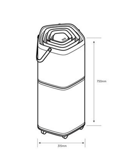ELECTROLUX เครื่องฟอกอากาศ รุ่น PA91-606G Pure A9 พร้อมตัวกรอง 5 ขั้นตอน สำหรับห้องขนาดถึง 88 ตารางเมตร. รับประกันสินค้า 2ปี CSHOME