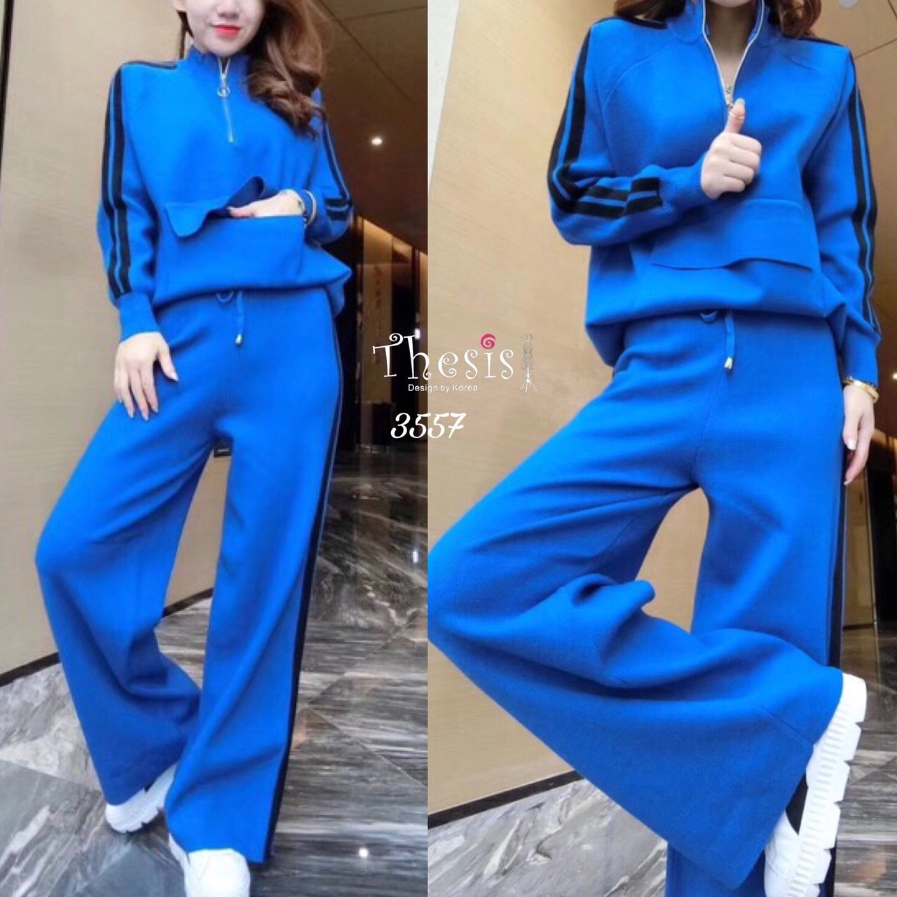 เสื้อผ้าเกาหลี ชุดเซ็ตวอมผ้าknit