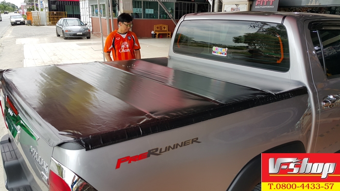 ผ้าใบปิดท้ายกระบะ ตรงรุ่น REVO 4ประตู ไม่เจาะ