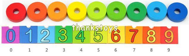 บล็อกไม้เรนโบว์นับเลข