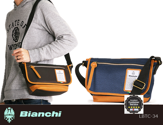 Bianchi - LBT35 : A3 Messenger Chocco (สีน้ำตาลแดง/ ขอบหนังสีน้ำตาล)