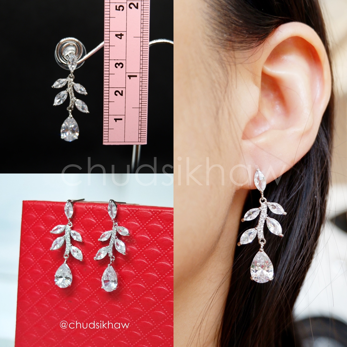 รวมแบบต่างหู รูปอัพเดทล่าสุด (ต่างหูแบบเจาะหู ก้านทำจากเงิน หรือ ชุบเงิน เพชร cz)