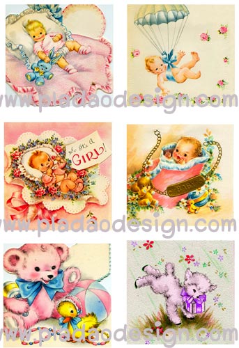 กระดาษสาพิมพ์ลาย rice paper สำหรับทำงานฝีมือ handmade เดคูพาจ Decoupage แนวภาพ รูปแนวเด็กน้อย เบบี๋ สไตล์วินเทจ pladao design