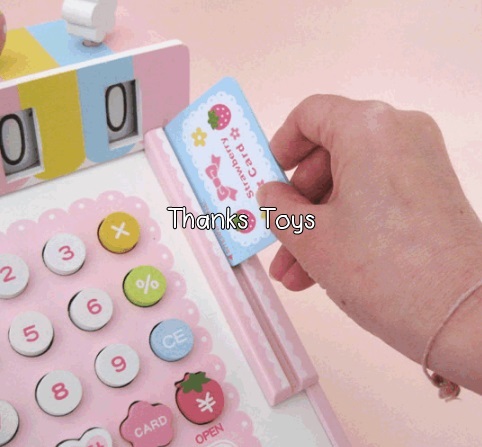 ชุดเครื่องแคชเชียร์ลายสตรอเบอร์รี่สีชมพู พร้อมเครื่องรูดบัตร