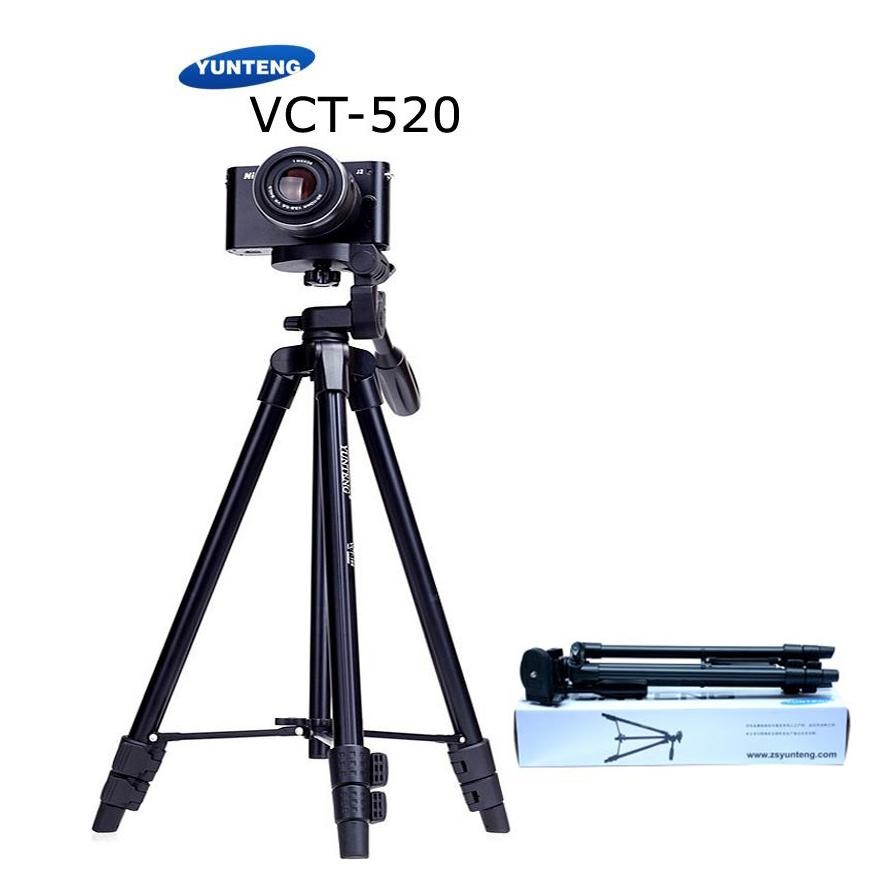 YUNTENG VCT-520 Tripod ขาตั้งกล้องใช้สำหรับโทรศัพท์มือถือ/กล้องถ่ายรูป ของแท้