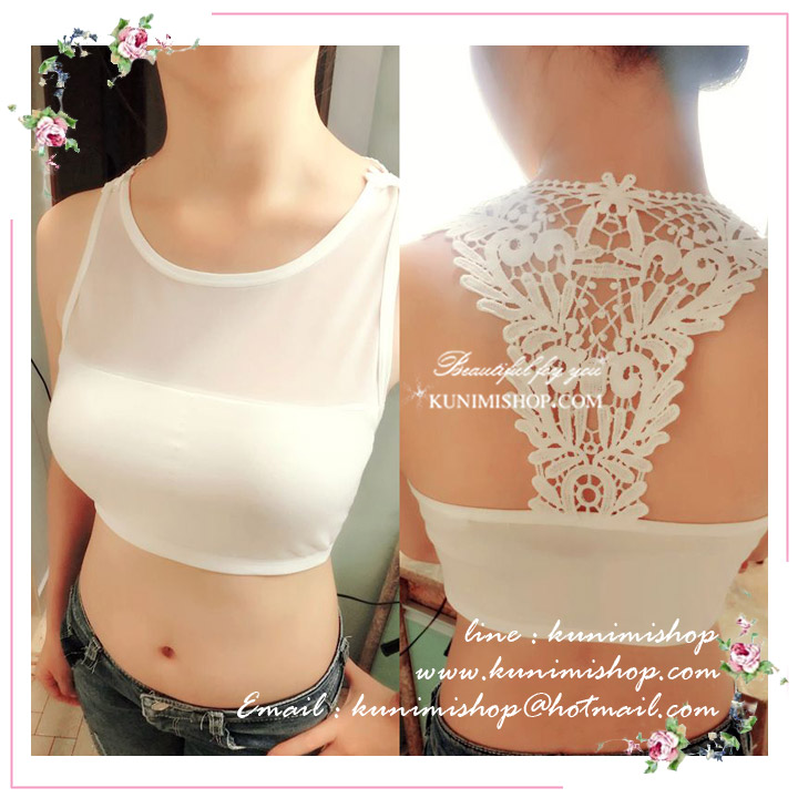 WG032 เสื้อซับใน มี 2 สี ดำ ขาว เสื้อซับในครึ่งตัว แขนกุด เสริมฟองน้ำอย่างดี ตบแต่งด้วยผ้าซีทรูสวยเซ็กซี่ สามารถใส่เดี่ยวๆโดยไม่ต้องใส่ยกทรงก็ได้คะ งานคุณภาพอย่างดี สินค้าเหมือนแบบ 100 %
