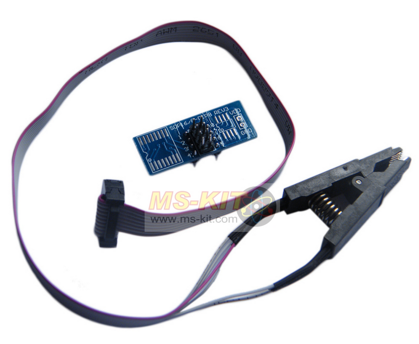 ซ็อกเก็ต SOIC สำหรับไอซี SMD 8 ขา พร้อมไอซีคลิ๊ป