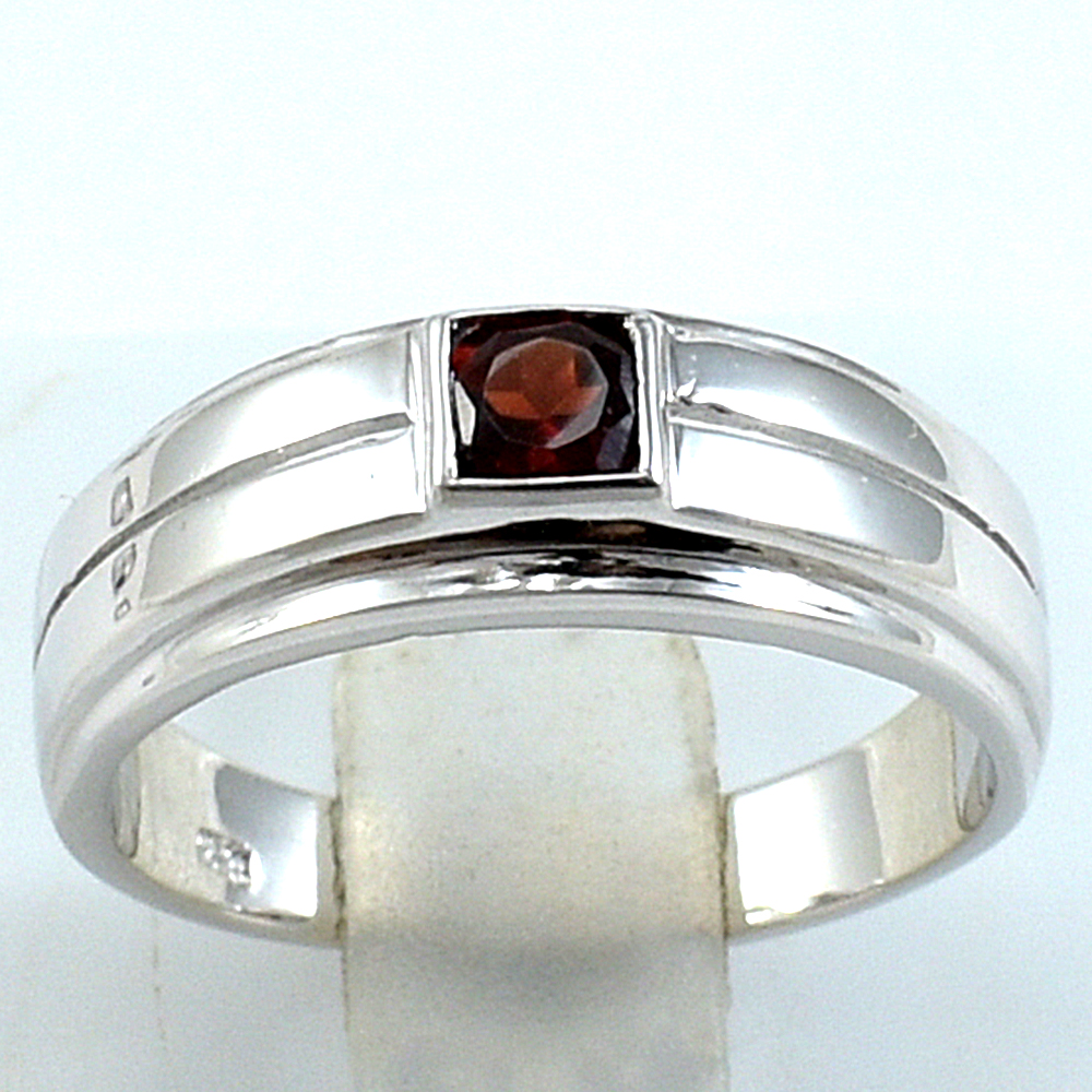 SKJewelryFactory แหวนปลอกมีดพลอยโกเมนแท้ ตัวเเเรือนเงิน92.5% ER01662-GAN