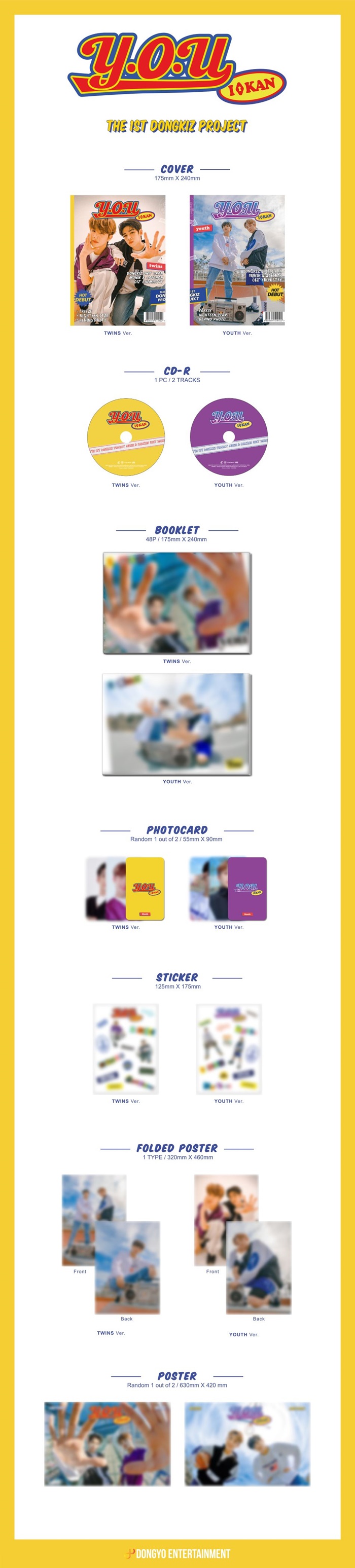 [Pre] DKZ I:KAN (DONGKIZ) : 1st Single Album - Y.O.U (Random Ver.)