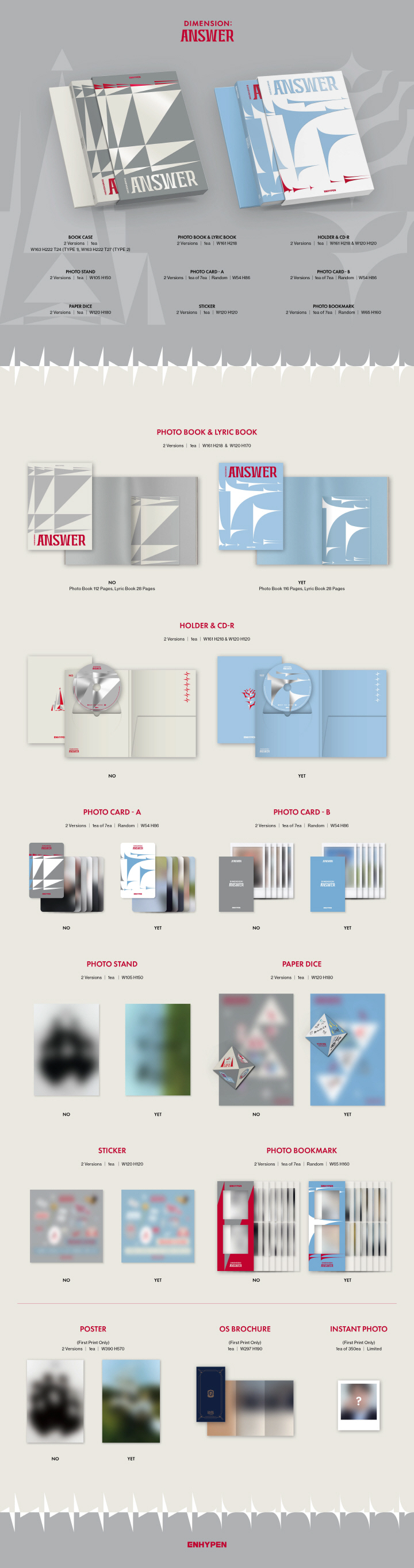 [Pre] ENHYPEN : 1st Album Repackage - DIMENSION : ANSWER (Random Ver.) +Poster