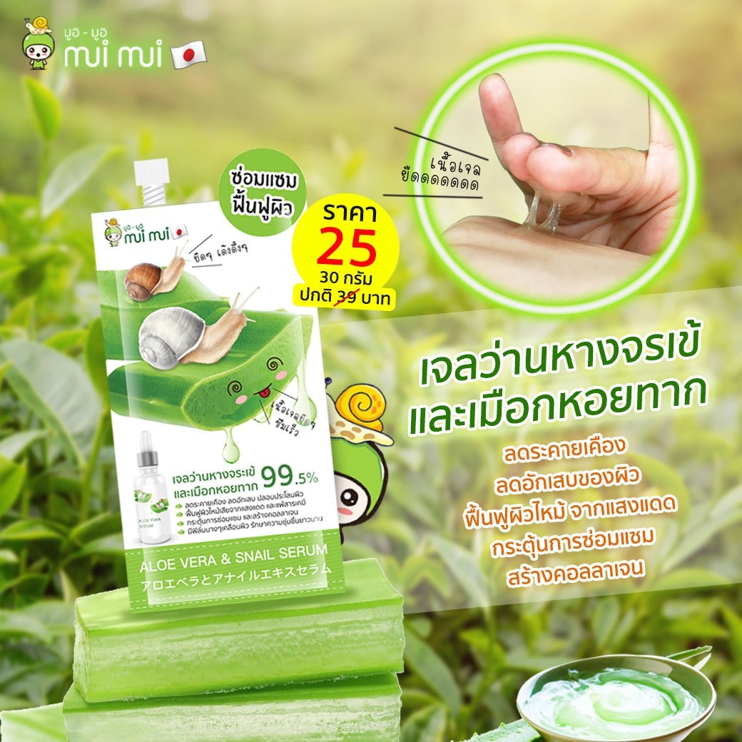 เซรั่มอโลเวร่า ฟื้นฟู ผลัดเซลล์ผิว 6 ซอง/กล่อง