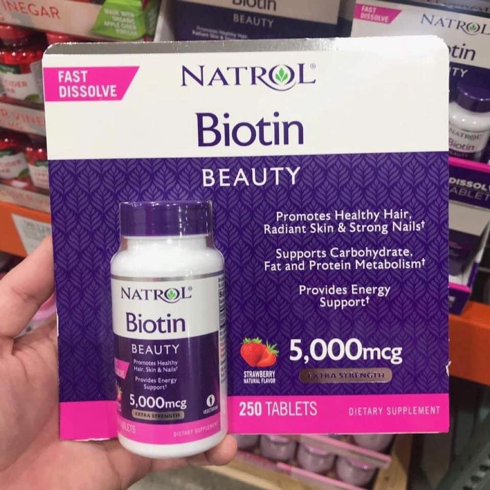 Natrol Biotin Beauty วิตามินบำรุงเส้นผมขนาด 250 เม็ด