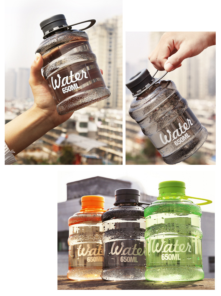 ขวด กระติกน้ำแบบพกพา ทรงถังบาเรล mini water bucket ขนาด 650 มล. มี 5 สี