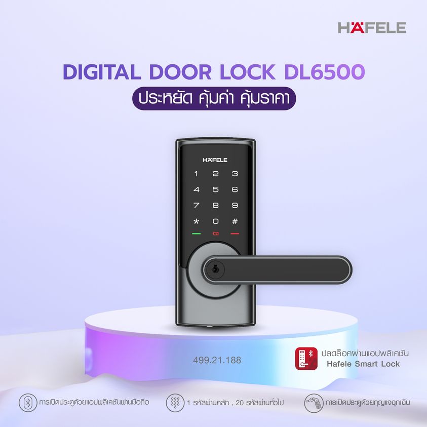 ชุดล็อคประตูระบบดิจิตอล HAFELE รุ่น DL6500