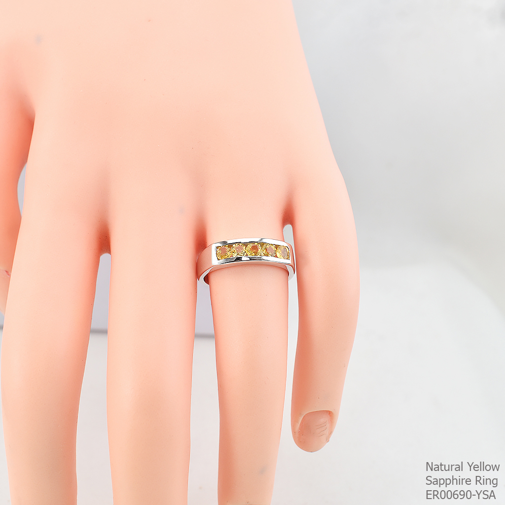 SKJewelryFactory แหวนเเถว บุษราคัมแท้ ER00690-YSA