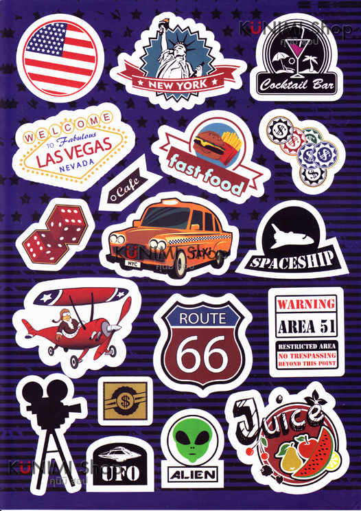 สติกเกอร์ Sticker ลายการ์ตูน กราฟฟิก วินเทจ สวย เท่ห์ ติดกระเป๋า ติดรถจักรยาน รถมอเตอร์ไซต์ รถยนต์ ติดตามที่ต่างๆ สติกเกอร์ PVC กันน้ำ ทนแดด