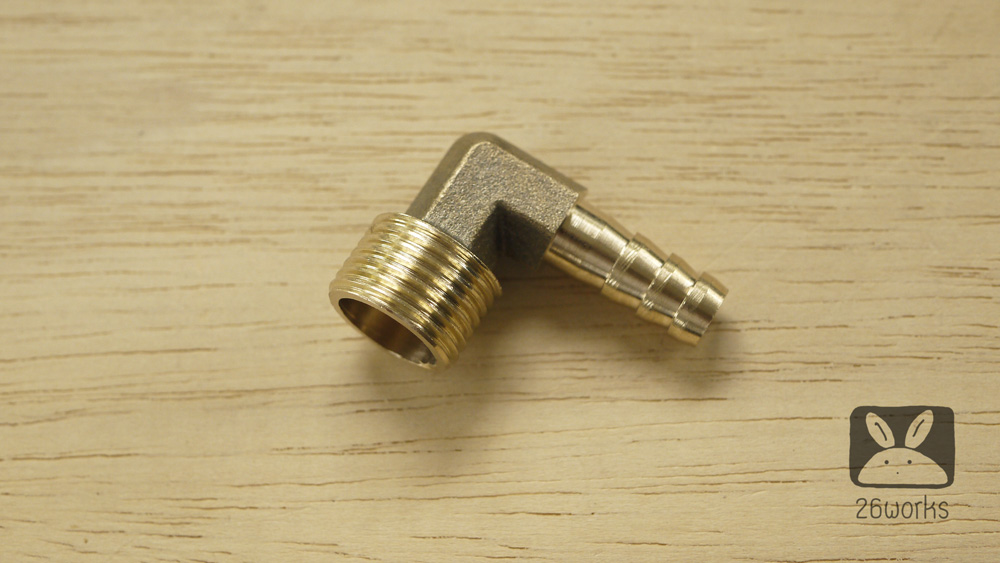 หางปลาไหล 10 mm เกลียวนอก 1/2 นิ้ว 90 องศา