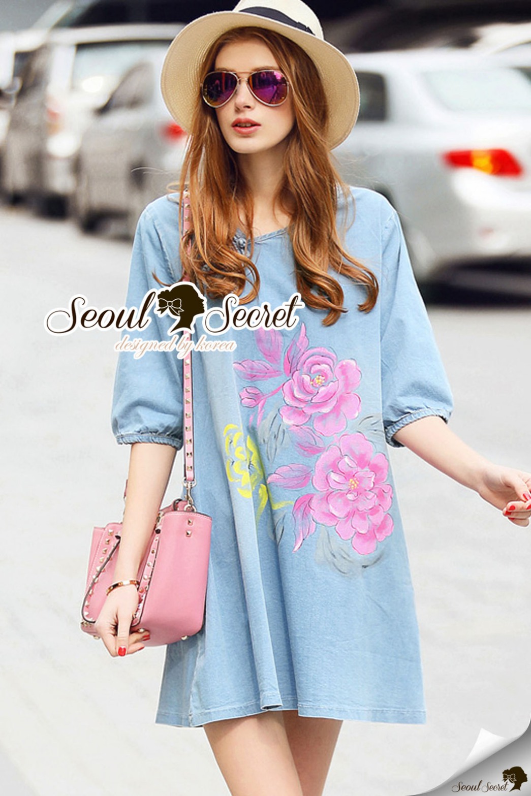 พร้อมส่ง เดรสทรงปล่อยๆ ช่วงคอแต่งเป็นคอกี่เพ้า