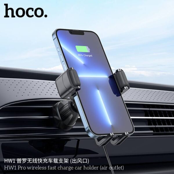 Hoco HW1 car holder wireless charger ที่ยึดมือถือในรถยนต์ติดช่องแอร์ ชาร์จไร้สายได้