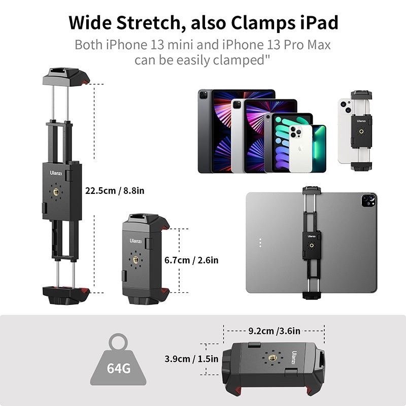 Ulanzi ST-29 Tripod Mount Clip ที่จับมือถือและTablet สำหรับติดตั้งเข้ากับขาตั้งกล้อง