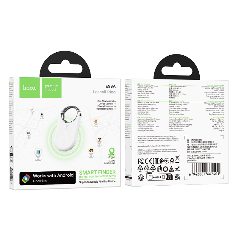Hoco E98A Starry GOOG Anti-lost Device ป้องกันการสูญหายของสิ่งของ ใช้งานง่าย รองรับ Google Find My Device