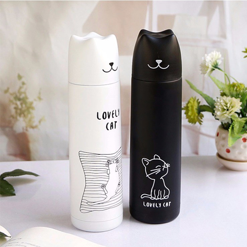 ขวดน้ำสูญญากาศ ขวดเก็บอุณหภูมิร้อนเย็น 500 ml.ลายแมว