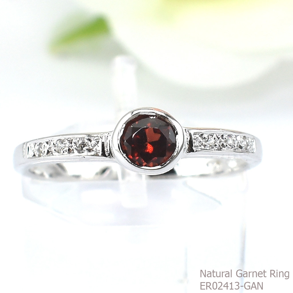 SKJewelryFactory แหวนโกเมนแท้ สไตล์มินิมอล น่ารักสุดๆ ER02413-GAN