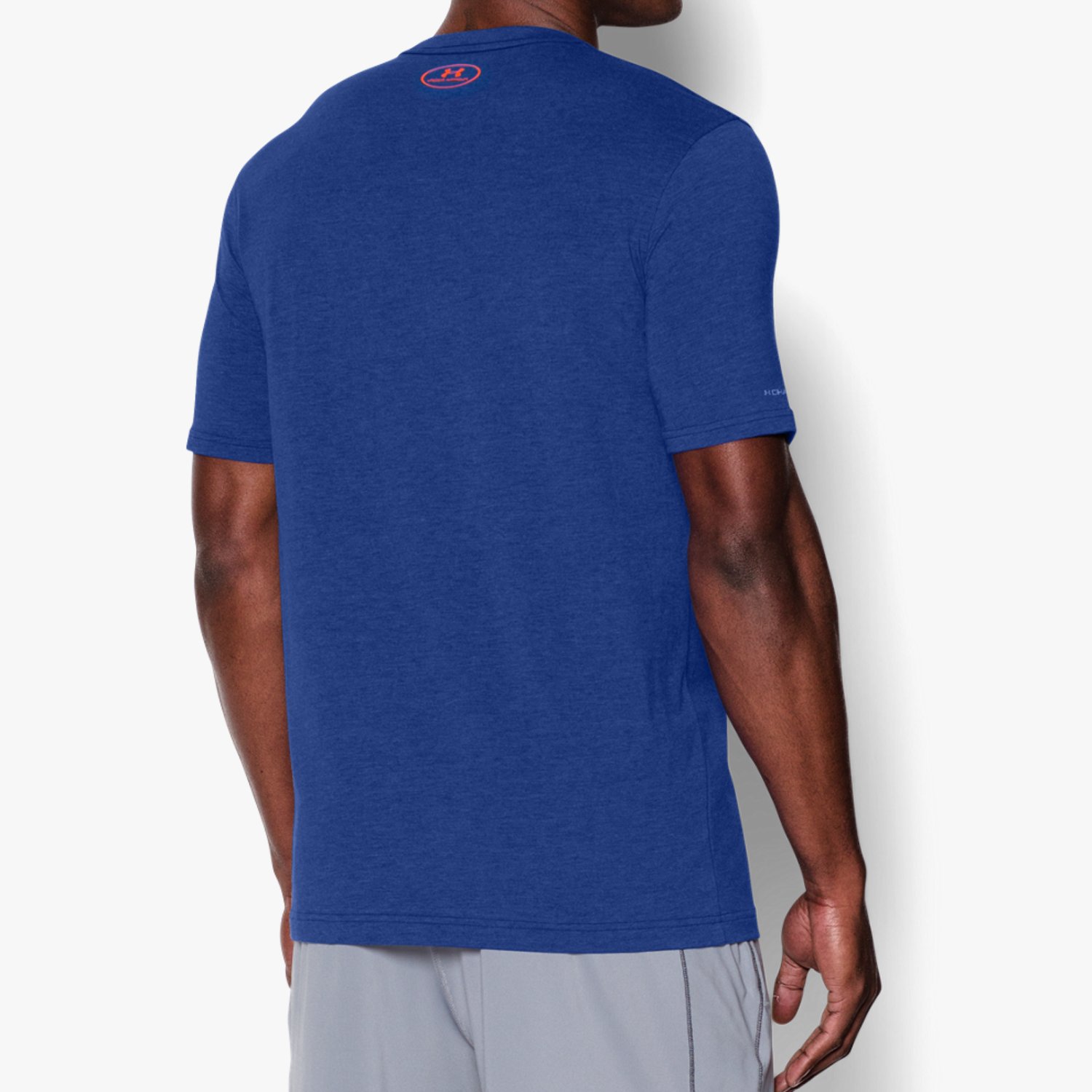 Under Armour - เสื้อ Men's UA Sportstyle Left Chest Logo สีน้ำเงิน/โลโก้ส้ม (ไซต์ SM อก 34-36 นิ้ว)