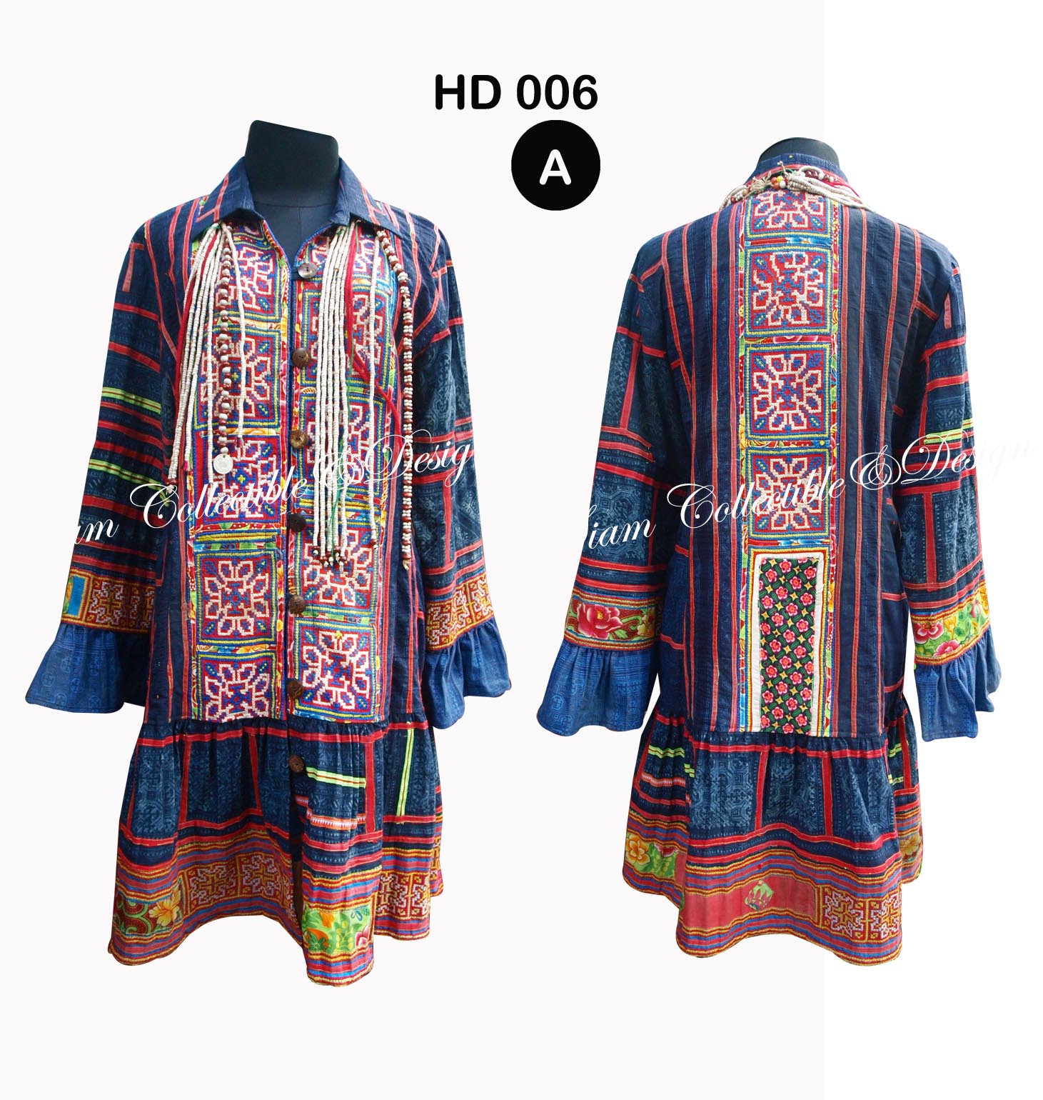 HD006 / เดรสผ้าฝ้ายเขียนเทียน