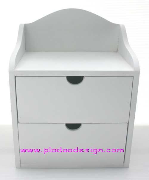 ชิ้นงานดิบไม้ MDF ทำสีขาวแล้ว ใช้ทำ Decoupage งานเพนท์ ตู้เครื่องแป้ง 2 ชั้น เก็บของได้เยอะค่ะ