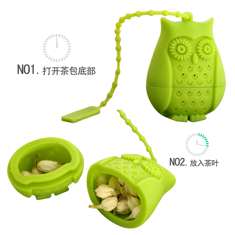 ที่กรองชา ซิลิโคน tea infuser ลายนกฮูก มี 6 สี