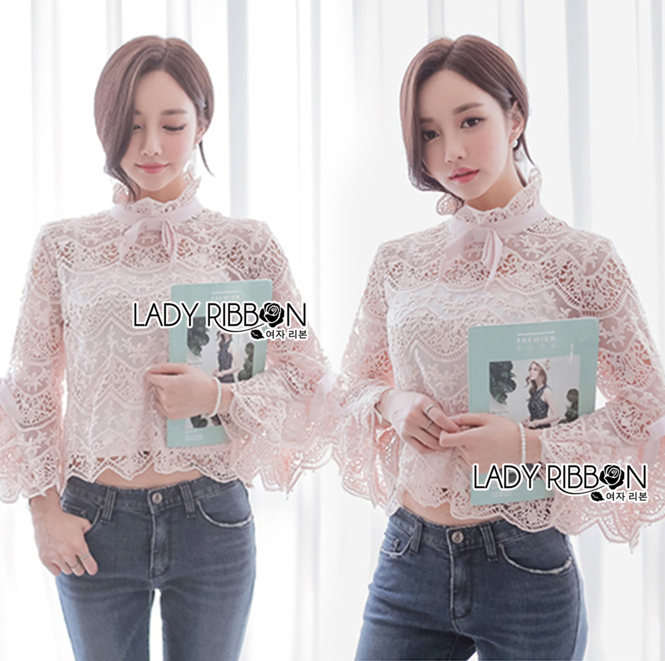 เสื้อลูกไม้ พร้อมส่ง เสื้อสไตล์โมเดิร์นวินเทจ