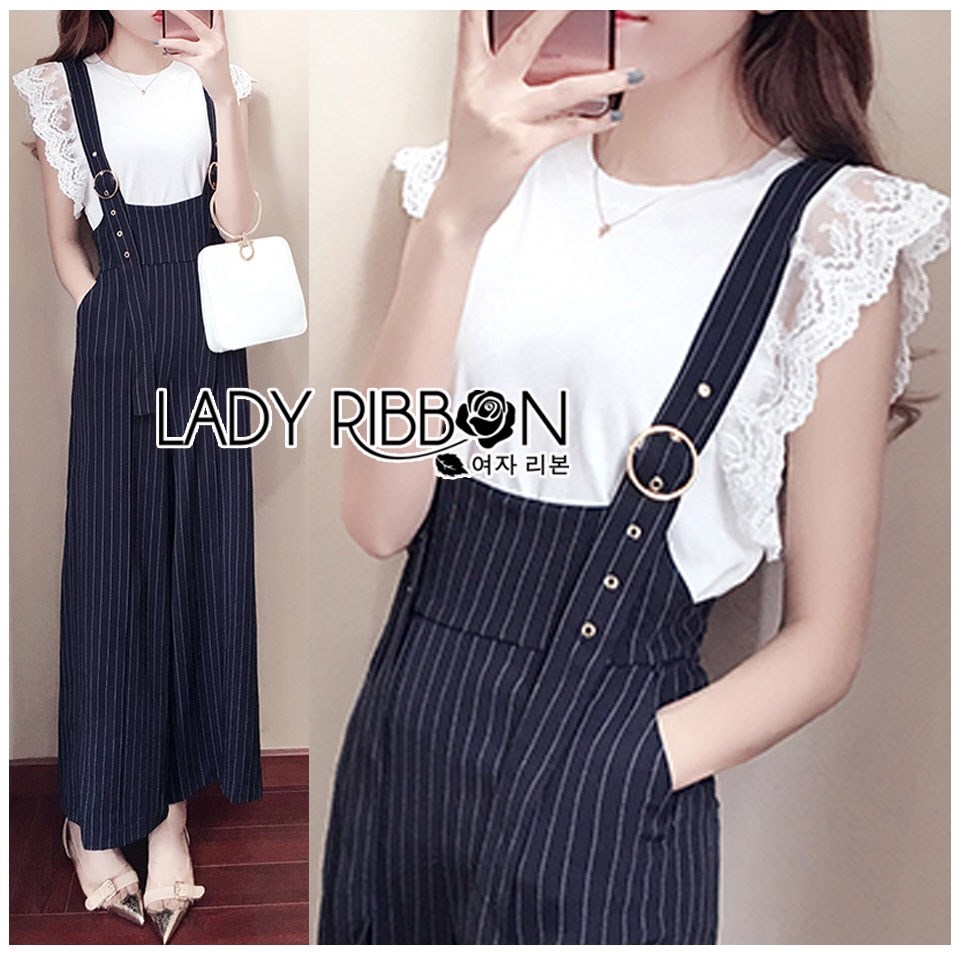เสื้อผ้าเกาหลี พร้อมส่ง เซ็ตเอี๊ยม จัมป์สูท