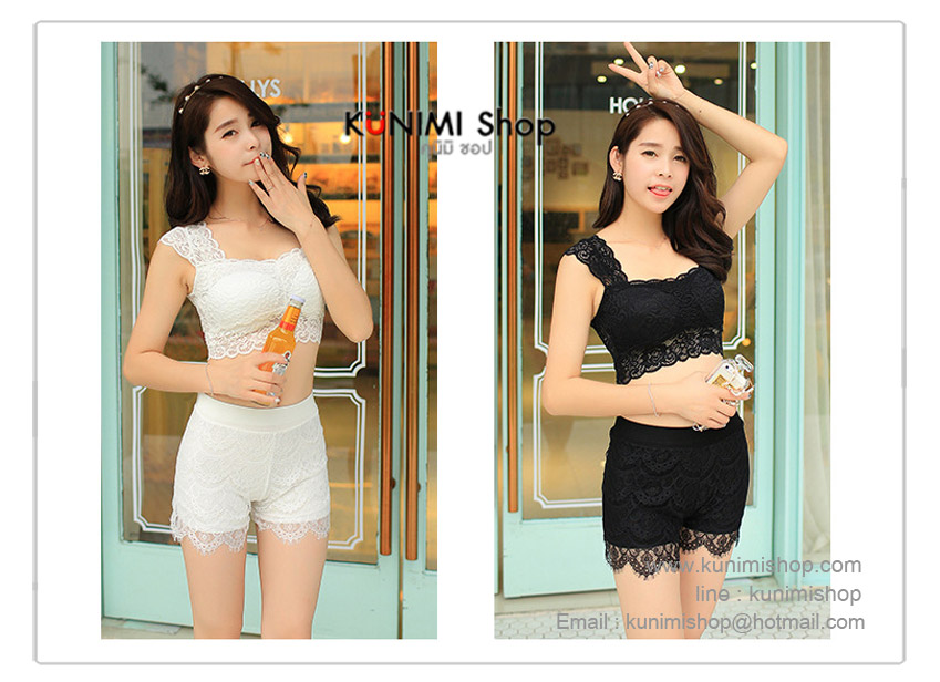 LG029 กางเกงขาสั้น ผ้าลูกไม้ มี 2 สี ขาว ดำ เอวยางยืด ใส่สบาย สวยเซ็กซี่