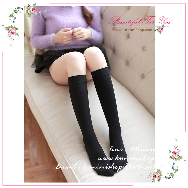  ถุงน่องแบบสั้น ยาวถึงหน้าแข้ง ขนาด : FREE SIZE ยาว 41 cm. มี 2 สี : สีดำ สีขาว