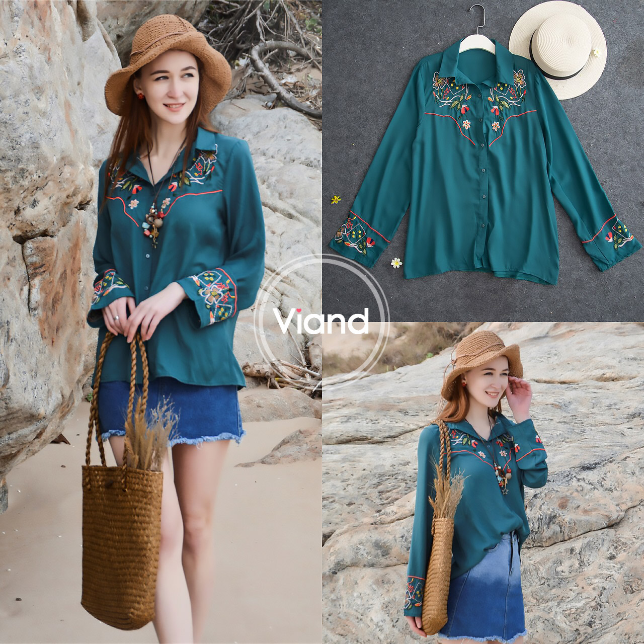 เสื้อเกาหลี พร้อมส่ง เสื้อทรงใส่สบาย เนื้อผ้าชีฟอง